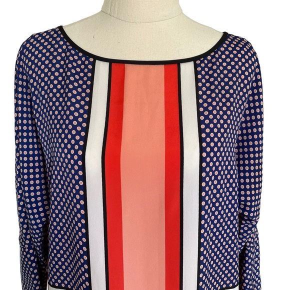 COUNTRY ROAD Sz10 blue, red and white 3/4 sleeve dress with zipper details 🥇 - Picture 5 of 10